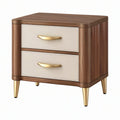 Comodino 55 x 45 x 58 cm in legno marrone e beige con 2 cassetti stile moderno