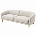 Divano due posti 180 x 85 x 78 cm in tessuto avorio con gambe metalliche stile moderno