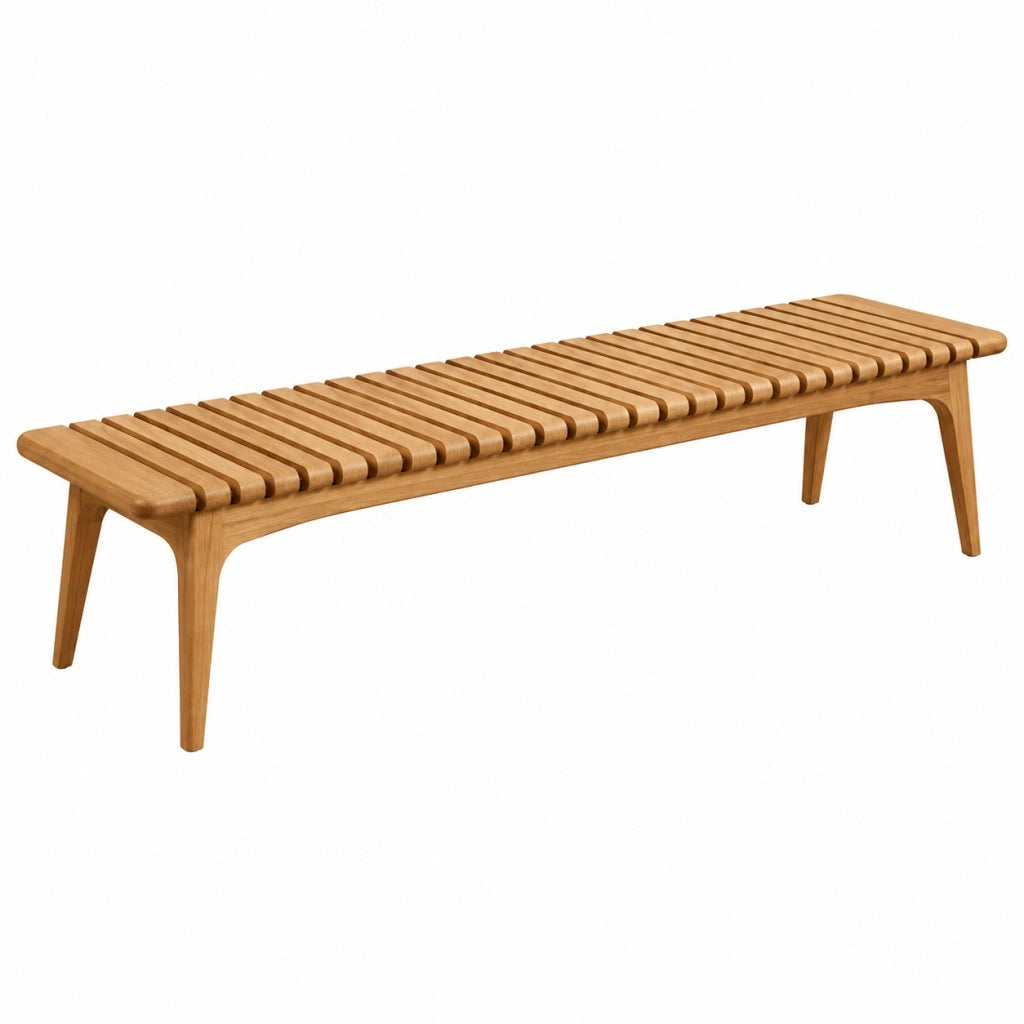 Panca da giardino 180 x 45 x 45 cm in legno marrone con seduta a doghe