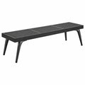 Panchina da giardino 180 x 40 x 45 cm in legno e metallo nero - design moderno a doghe