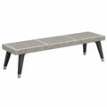 Panca da giardino 180 x 40 x 45 cm in metallo nero e piano grigio effetto marmo - design moderno a doghe